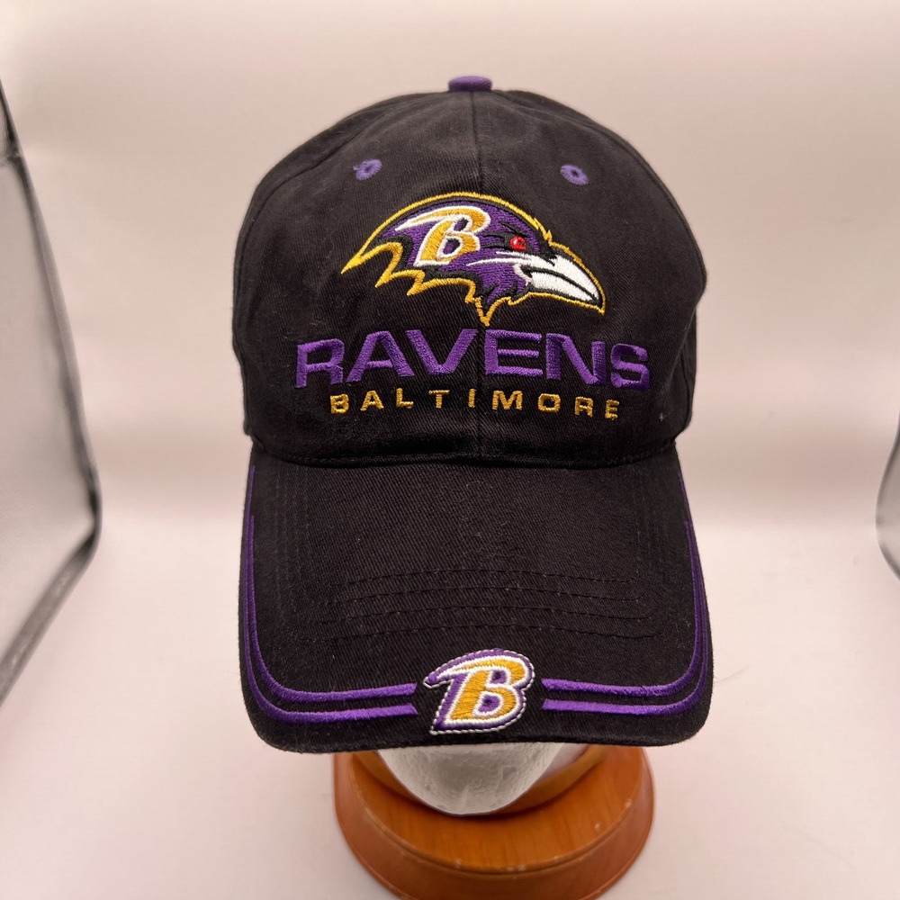 Baltimore Ravens NFL Hat Black Purple Adjustable Strapback Twins Enterprise Cap